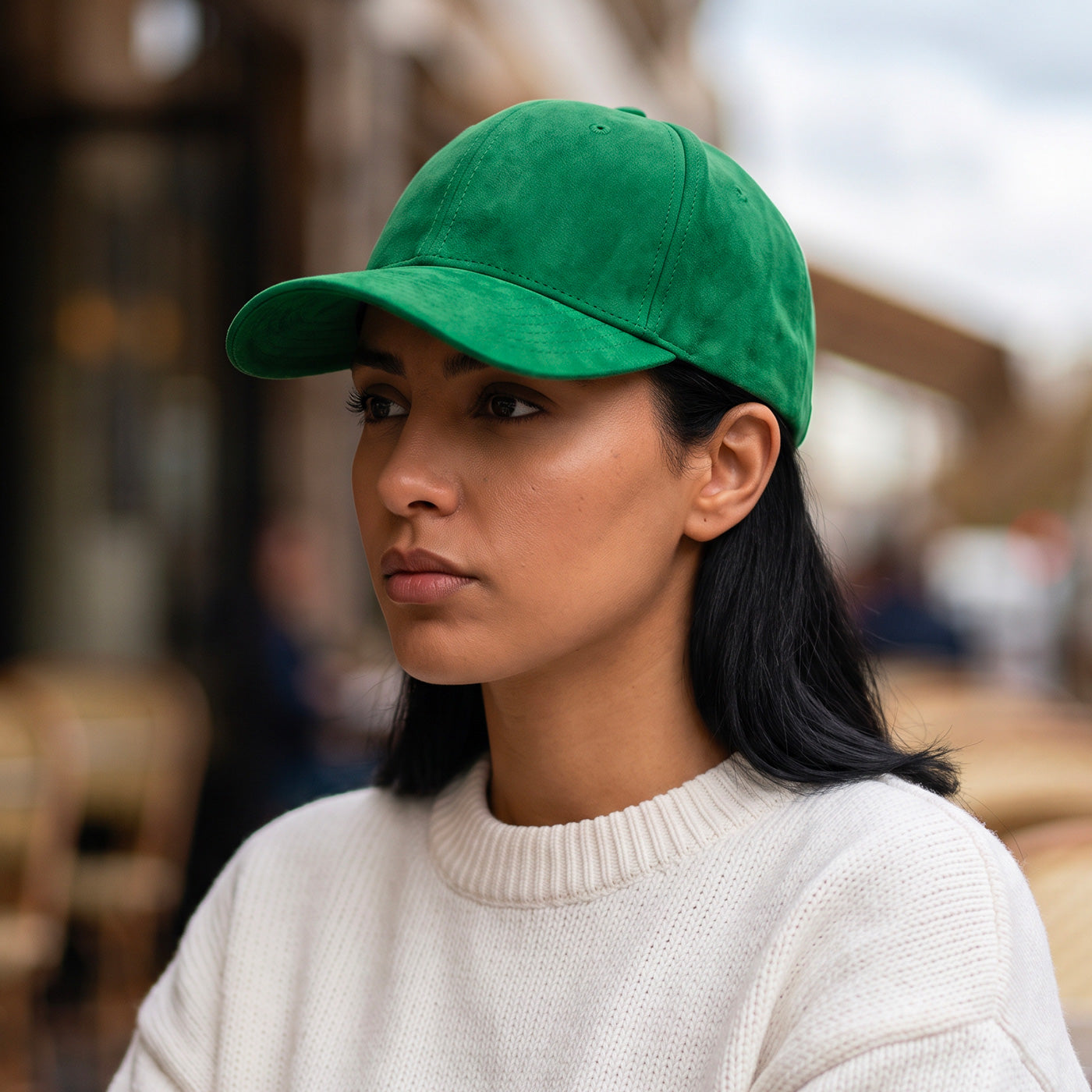 Casquette en daim Vert