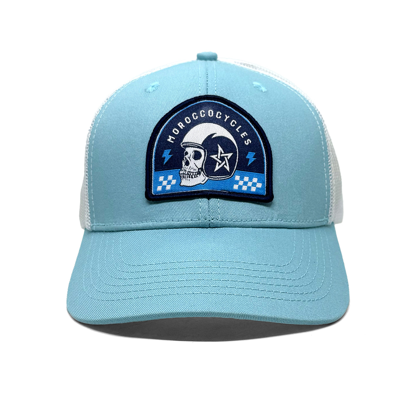 Casquette Moroccocycles Bleu claire