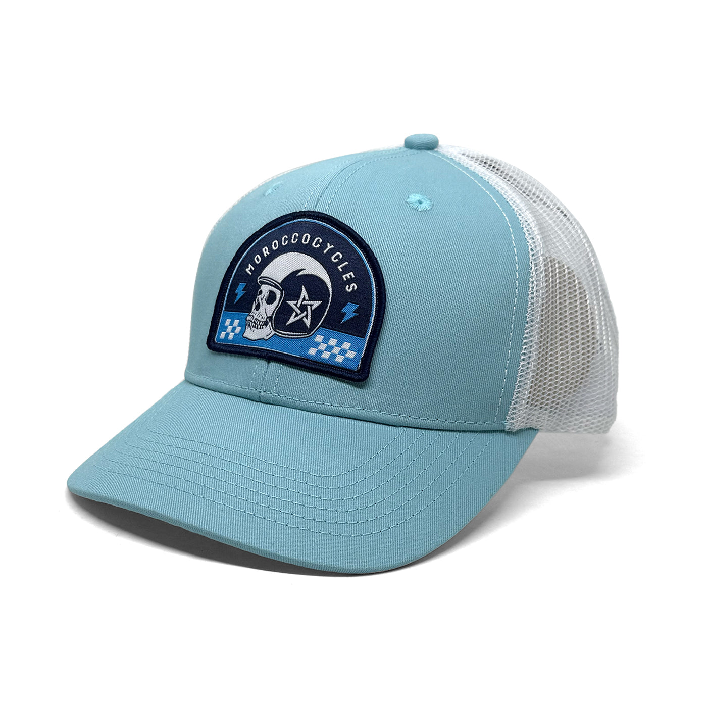 Casquette Moroccocycles Bleu claire