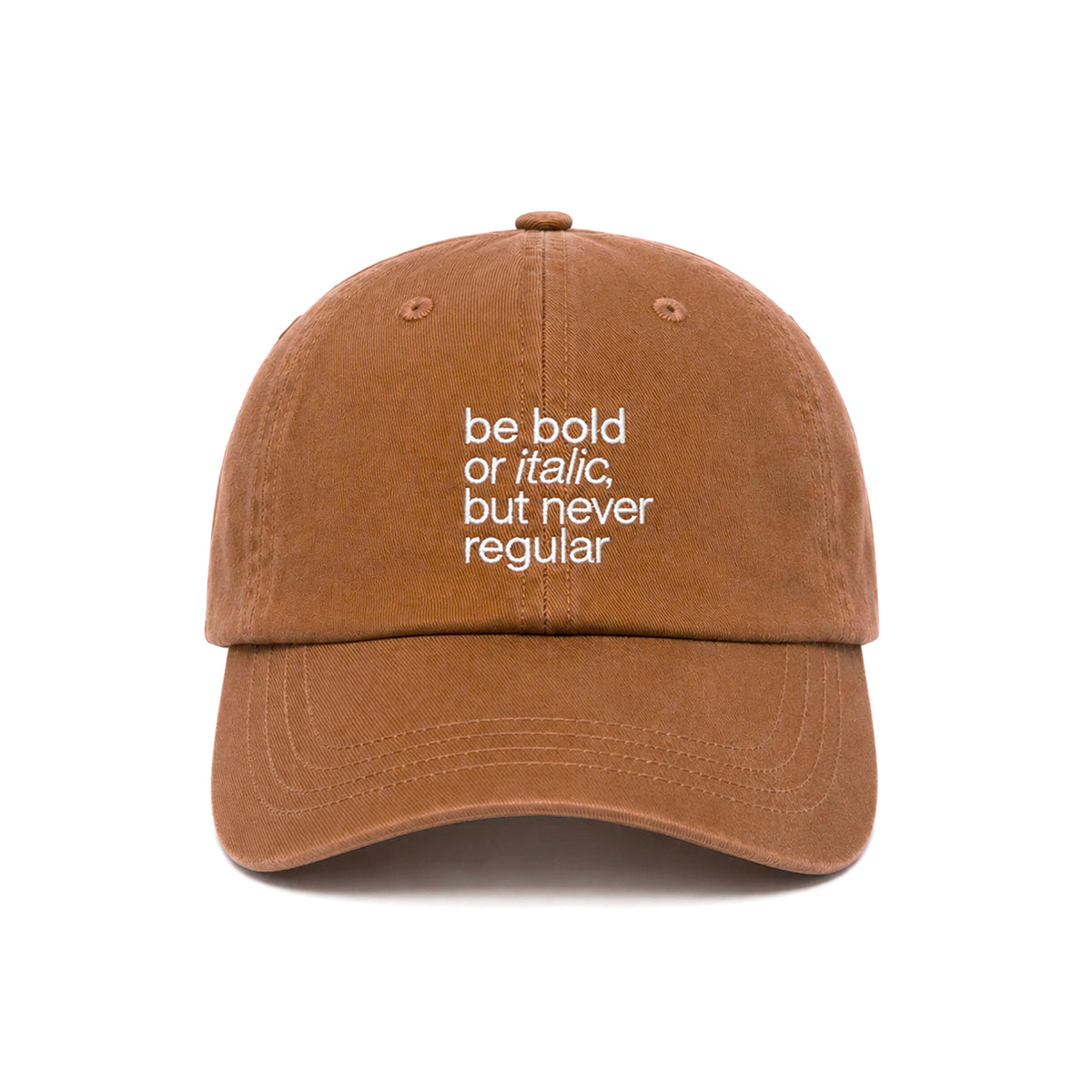 Casquette vintage Be Bold camel
