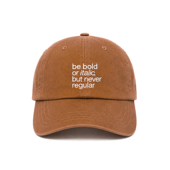 Casquette vintage Be Bold camel