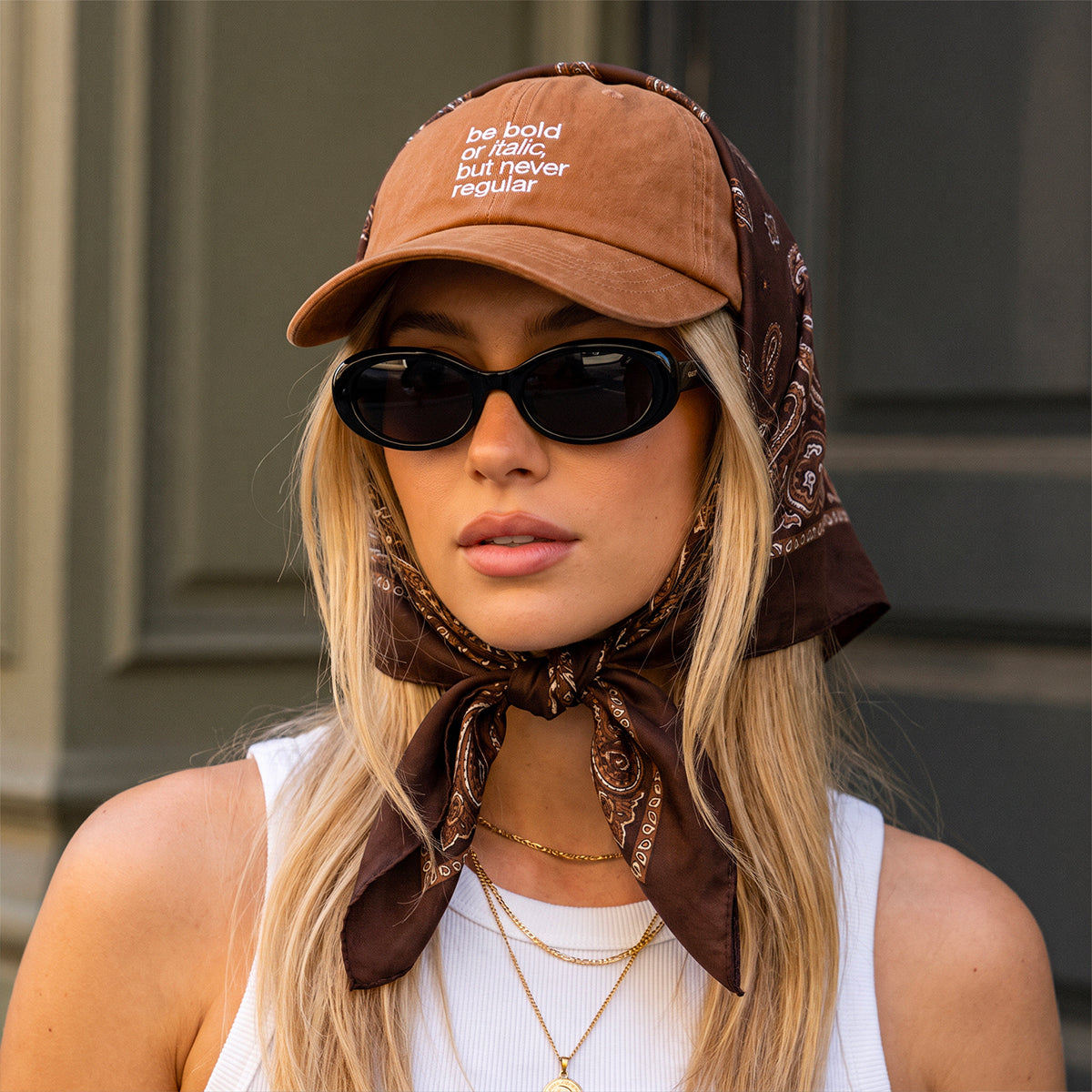 Casquette vintage Be Bold camel