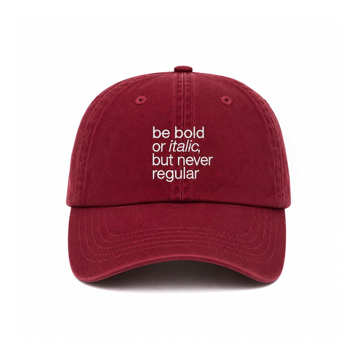 Casquette vintage Be Bold bordeaux