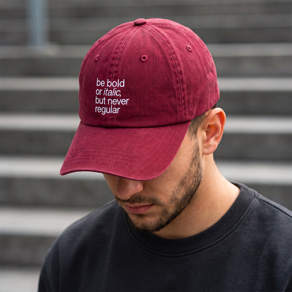 Casquette vintage Be Bold bordeaux