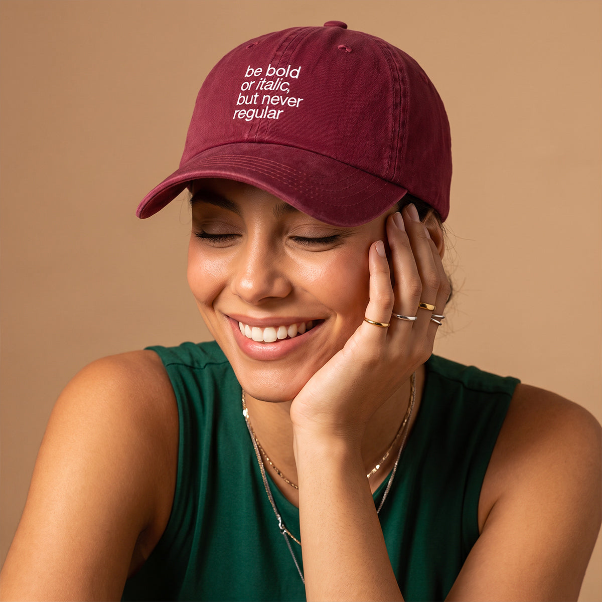 Casquette vintage Be Bold bordeaux
