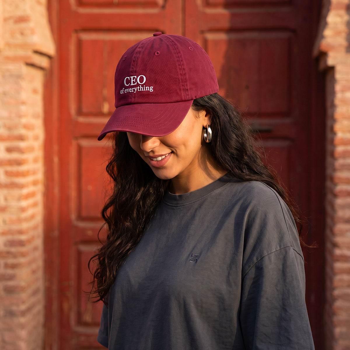 Casquette vintage CEO of everything bordeaux