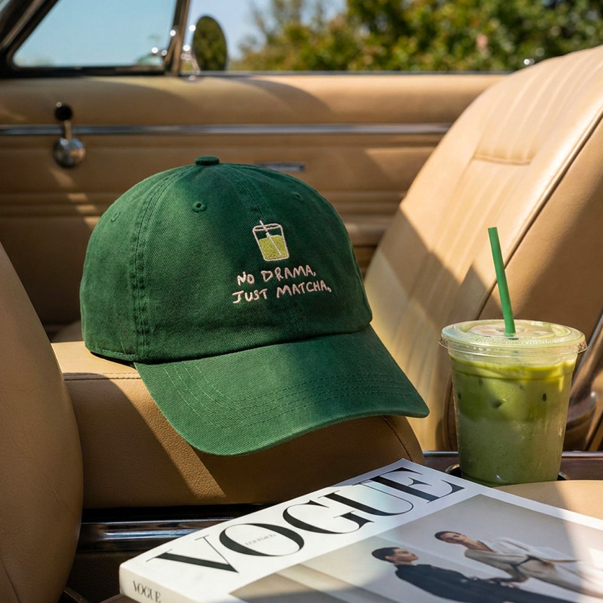 Casquette vintage No Drama Just Matcha
