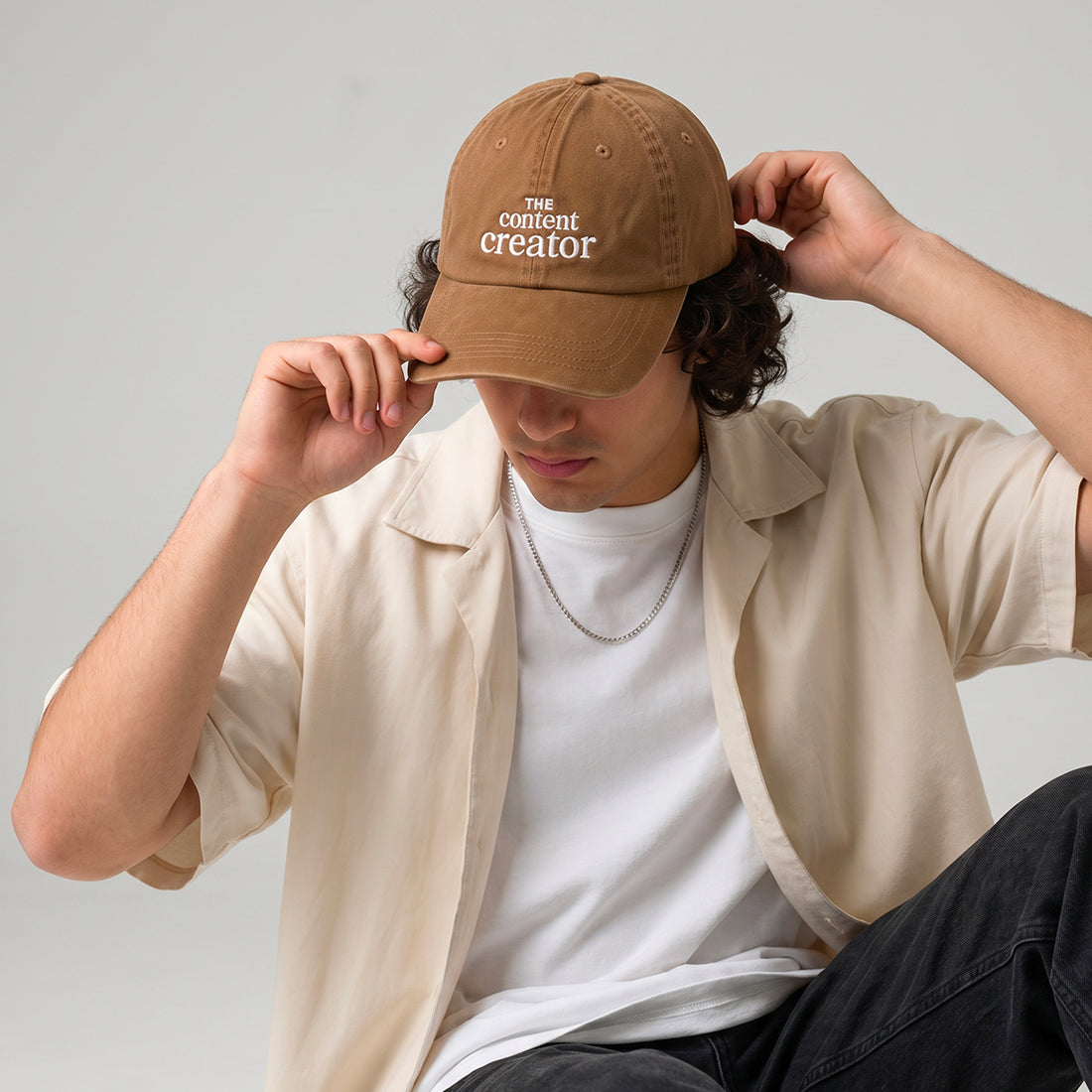 Casquette vintage The Content creator Marron