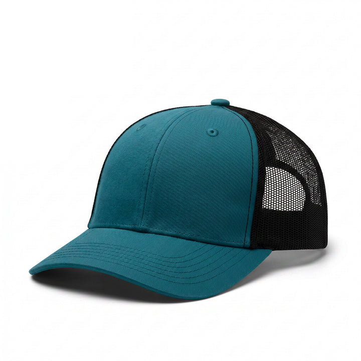 Casquette de camionneur simple à six panneaux Bleu Pétrole