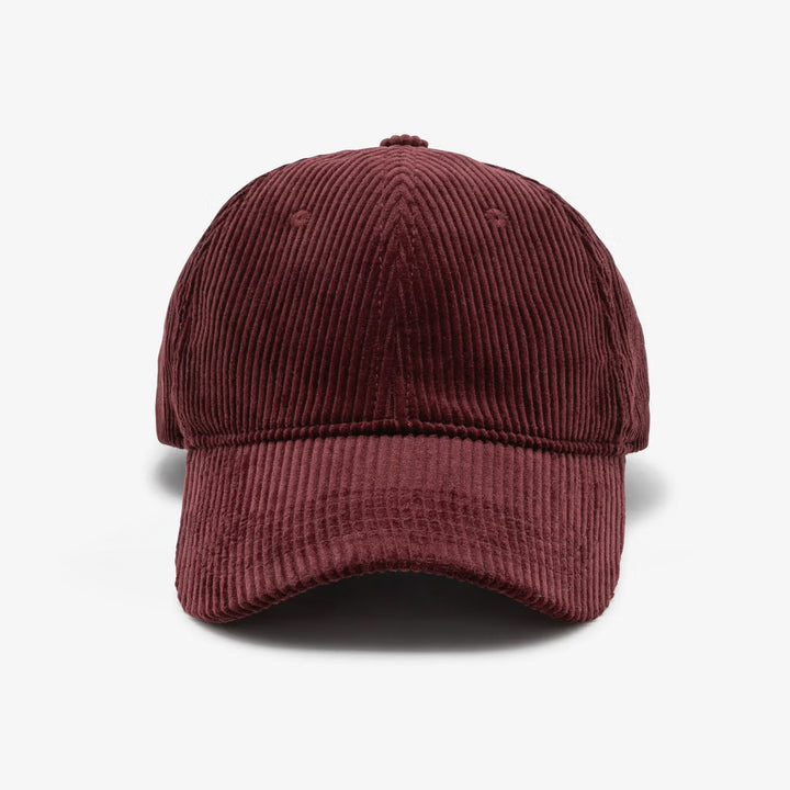 Casquette en velours bordeaux
